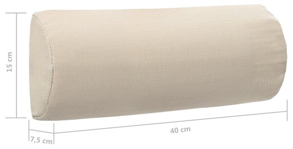 VidaXL Krémszínű textilén napozóágy-fejtámla 40 x 7,5 x 15 cm