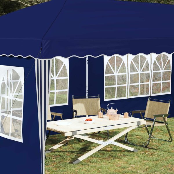 VidaXL Parti sátor 575 x 289 x 245 cm Kék 210D Oxford ezüst bevonattal