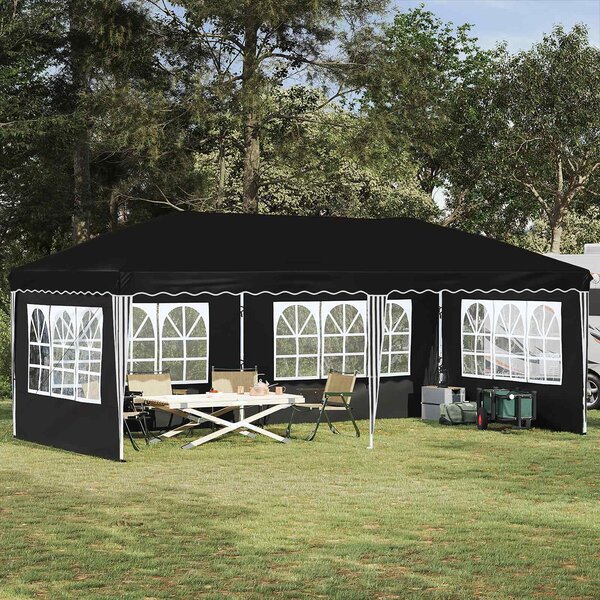 VidaXL Parti sátor 575 x 289 x 245 cm Fekete