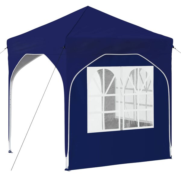 VidaXL Parti sátor 192 x 192 x 245 cm Kék 210D Oxford ezüst bevonattal