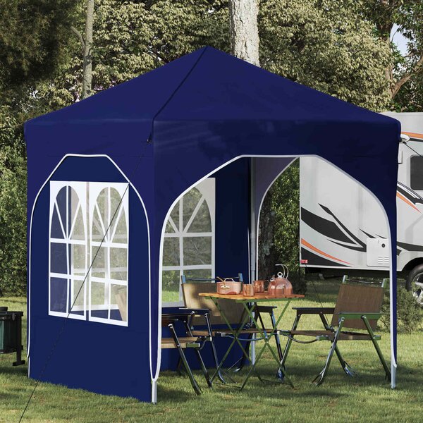 VidaXL Parti sátor 192 x 192 x 245 cm Kék 210D Oxford ezüst bevonattal