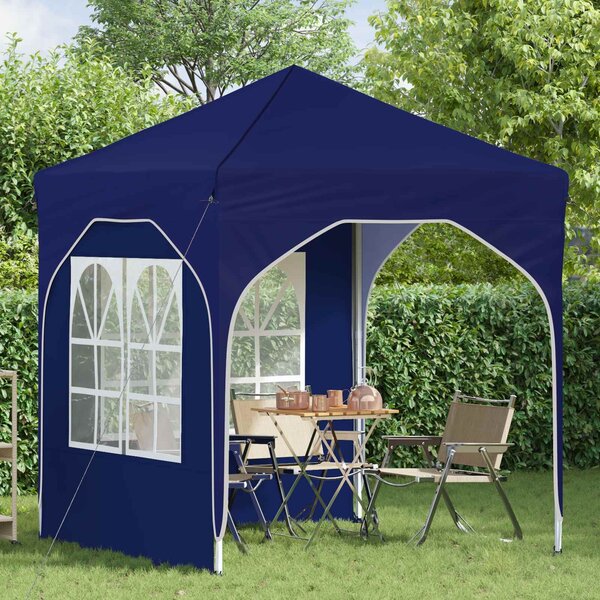 VidaXL Parti sátor 192 x 192 x 245 cm Kék 210D Oxford ezüst bevonattal