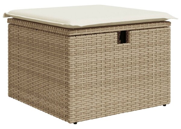 6 darabos Kerti Kanapé Szett Párnákkal Bézs Polyrattan