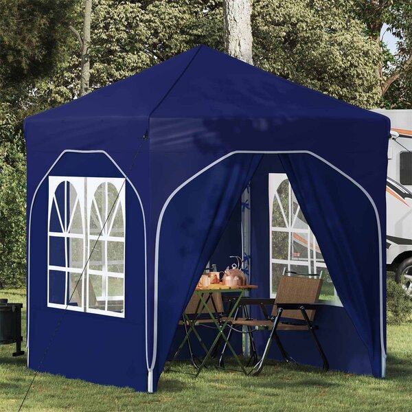 VidaXL Parti sátor 192 x 192 x 245 cm Kék 210D Oxford ezüst bevonattal
