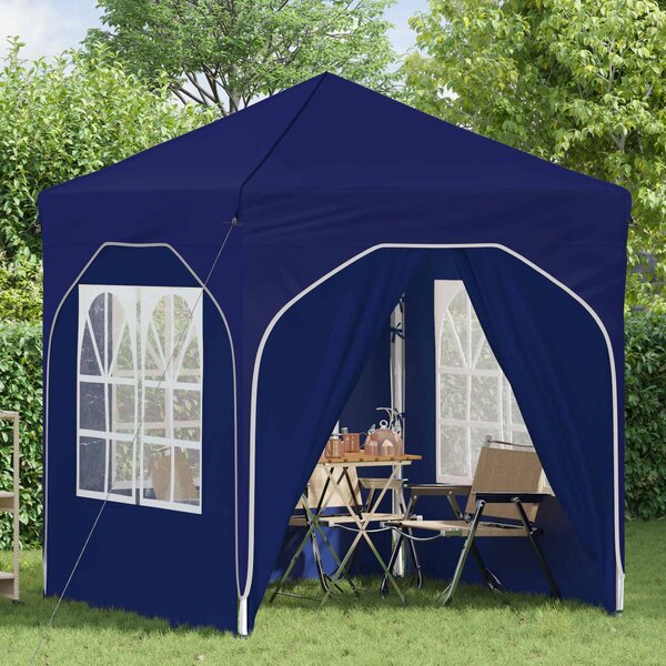 VidaXL Parti sátor 192 x 192 x 245 cm Kék 210D Oxford ezüst bevonattal