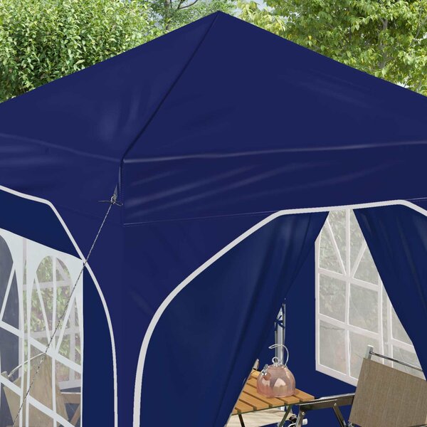 VidaXL Parti sátor 192 x 192 x 245 cm Kék 210D Oxford ezüst bevonattal