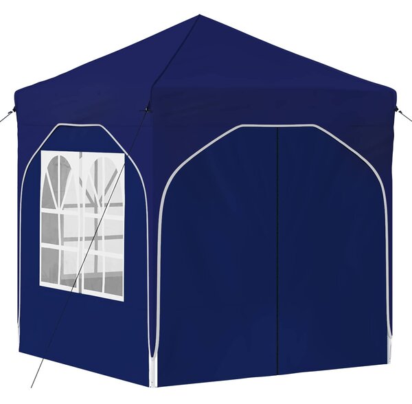 VidaXL Parti sátor 192 x 192 x 245 cm Kék 210D Oxford ezüst bevonattal