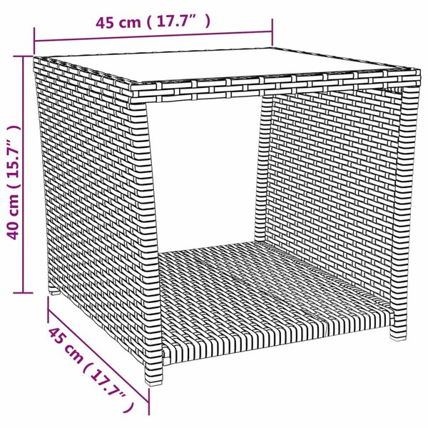 Polyrattan Kerti Étkezőgarnitúra - 3 részes - Szürke