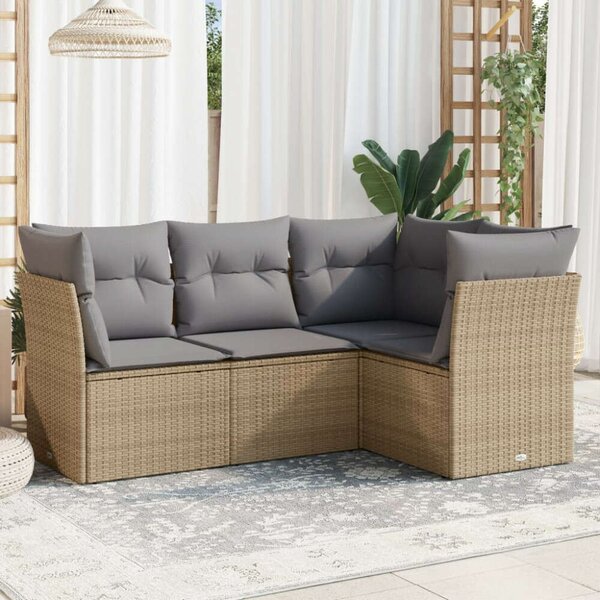 VidaXL Polyrattan Kerti Ülőgarnitúra - 4 részes - Bézs