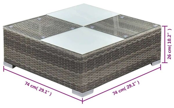 VidaXL 5 részes szürke polyrattan kerti ülőgarnitúra párnákkal