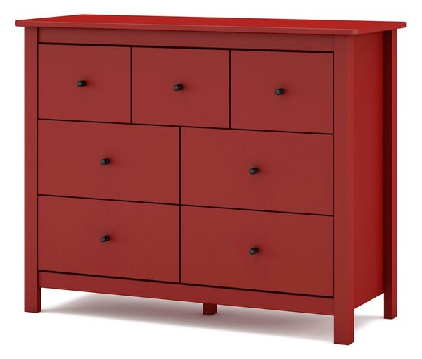 Piros borovi fenyő alacsony komód 110x80 cm Misti – Marckeric