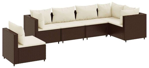 VidaXL Polyrattan Kerti Ülőgarnitúra - 6 részes, Barna