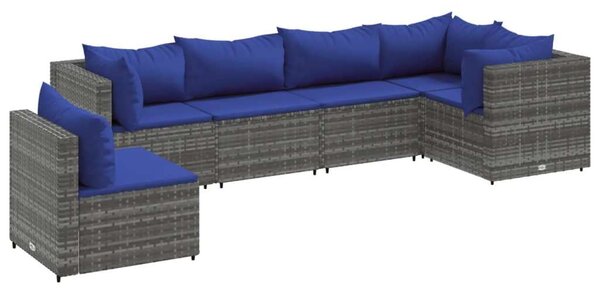 VidaXL Polyrattan Kerti Ülőgarnitúra - 6 részes - Szürke