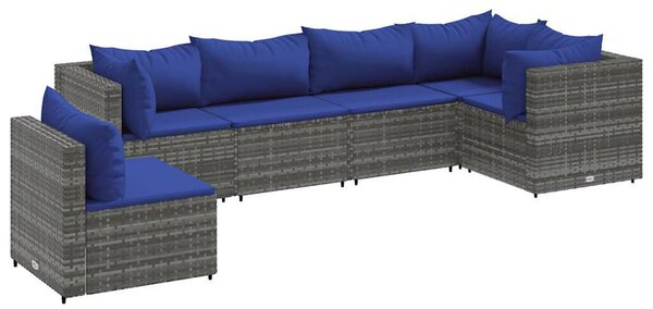 VidaXL Polyrattan Kerti Ülőgarnitúra - 6 részes - Szürke
