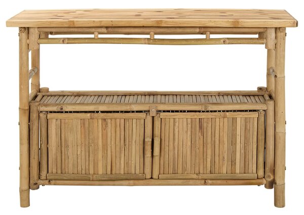 VidaXL Konzolasztal polcokkal Természetes 110 x 35 x 75 cm Bambusz