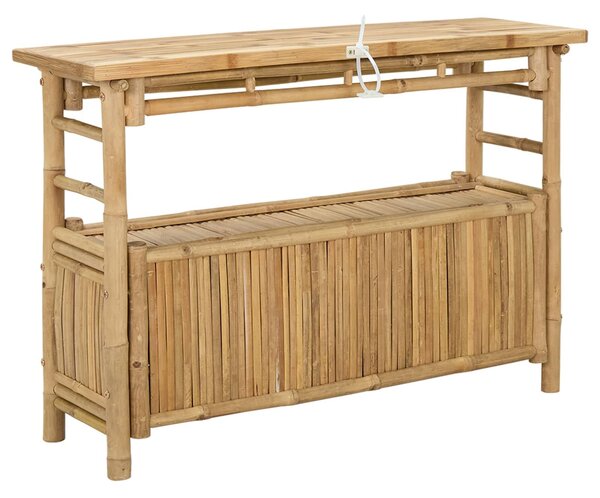 VidaXL Konzolasztal polcokkal Természetes 110 x 35 x 75 cm Bambusz