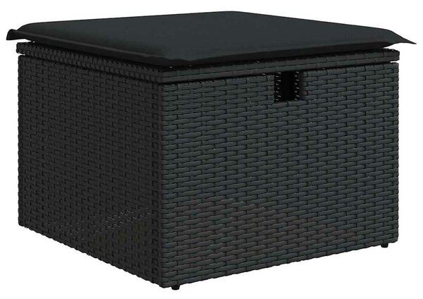 VidaXL Polyrattan Kerti Ülőgarnitúra - 6 részes - Fekete