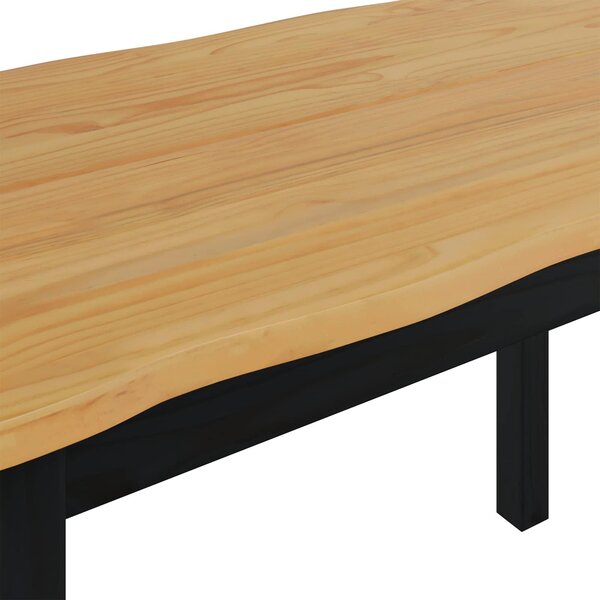 VidaXL Étkezőasztal EKAI Fekete 112 x 70 x 76,5 cm Tömör Fenyőfa