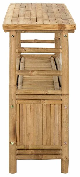 VidaXL Konzolasztal polcokkal Természetes 110 x 35 x 75 cm Bambusz