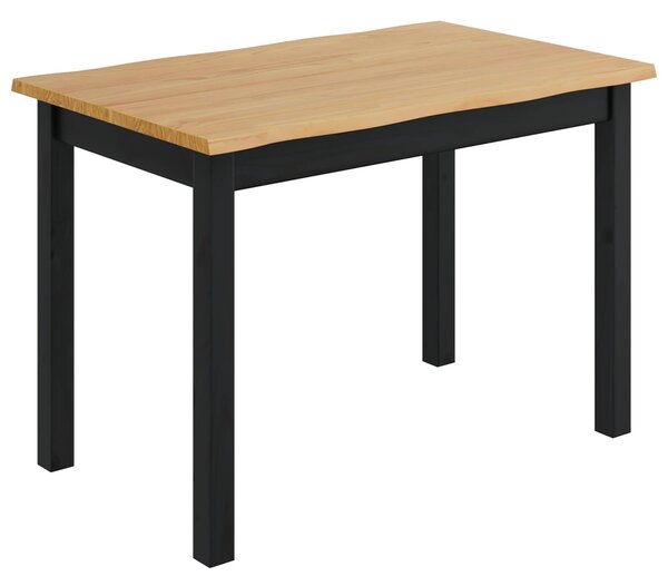 VidaXL Étkezőasztal EKAI Fekete 112 x 70 x 76,5 cm Tömör Fenyőfa