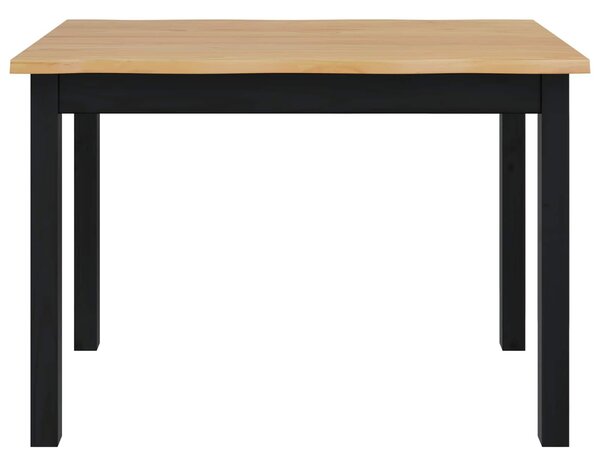 VidaXL Étkezőasztal EKAI Fekete 112 x 70 x 76,5 cm Tömör Fenyőfa