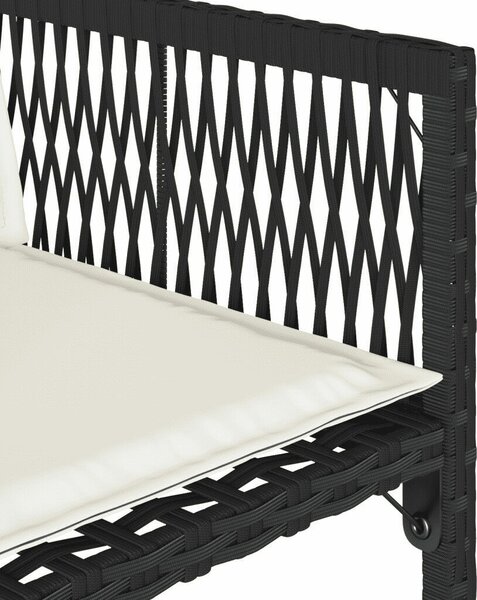 VidaXL Polyrattan Kerti Étkezőgarnitúra - 5 részes - Fekete