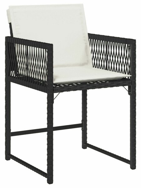 VidaXL Polyrattan Kerti Étkezőgarnitúra - 5 részes - Fekete