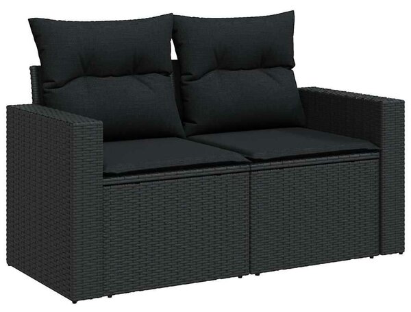 VidaXL Polyrattan Kerti Ülőgarnitúra - 9 részes - Fekete