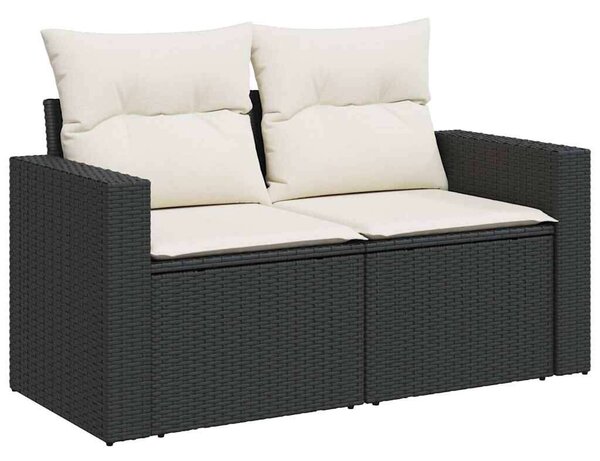 VidaXL Polyrattan Kerti Ülőgarnitúra - 8 részes - Fekete