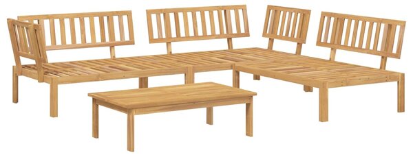 VidaXL Kanapé Szett párnával Egyszínű 4 pcs Antracit Tömör Akácfa