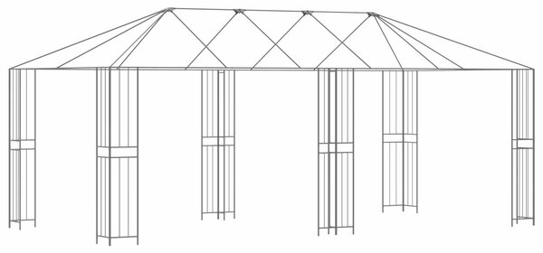 VidaXL Pavilon Váz 6 x 3 m Fekete Acél