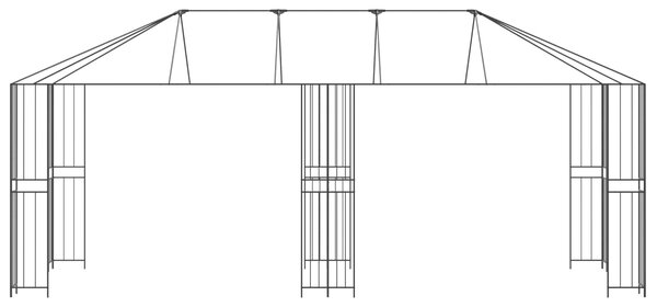 VidaXL Pavilon Váz 6 x 3 m Fekete Acél