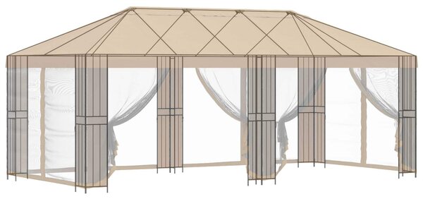 VidaXL Pavilon Váz 6 x 3 m Fekete Acél