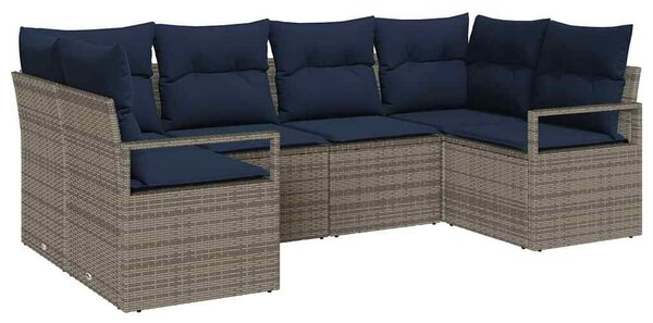 Kanapé Szett párnával 6 pcs Szürke Poly Rattan