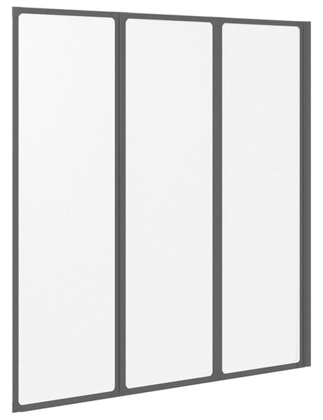VidaXL Összecsukható zuhanyfal Fekete és Teljes Jég 132 x 2 x 140 cm