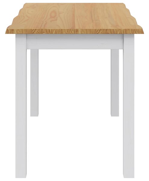 VidaXL Étkezőasztal EKAI Fehér 112 x 70 x 76,5 cm Tömör Fenyőfa