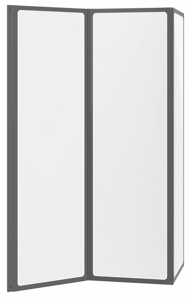 VidaXL Összecsukható zuhanyfal Fekete és Teljes Jég 132 x 2 x 140 cm