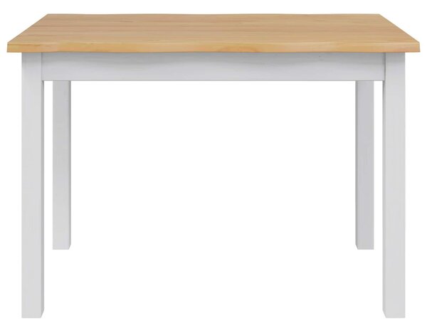 VidaXL Étkezőasztal EKAI Fehér 112 x 70 x 76,5 cm Tömör Fenyőfa