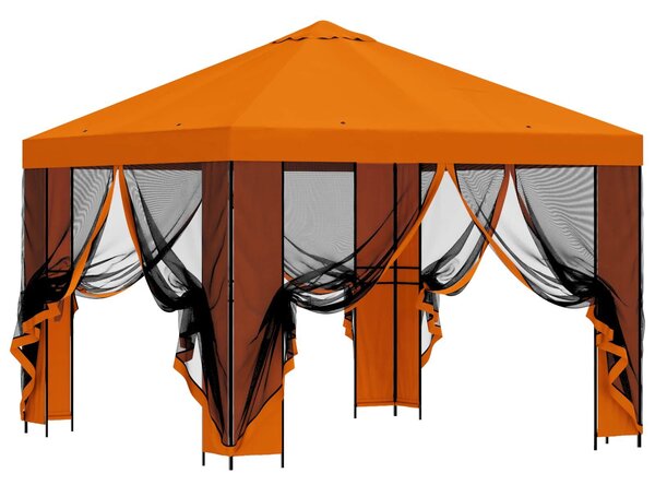 VidaXL Kerti pavilon oldalfalakkal 3 x 3 m Narancssárga