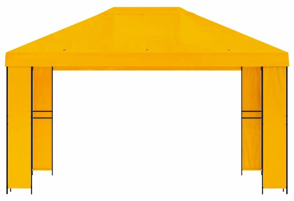 VidaXL Pavilon 4 × 3 m Sárga Poliészter és acél 190 gsm