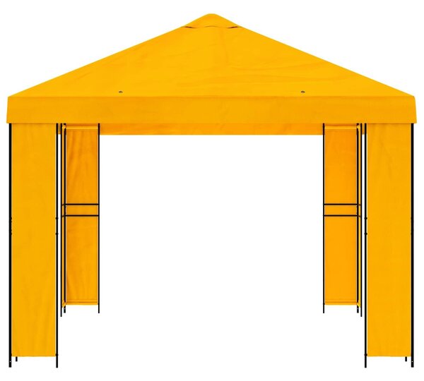 VidaXL Pavilon 4 × 3 m Sárga Poliészter és acél 190 gsm