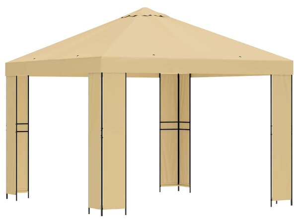VidaXL Pavilon 3 x 3 m Krémszínű Poliészter és acél 190 gsm