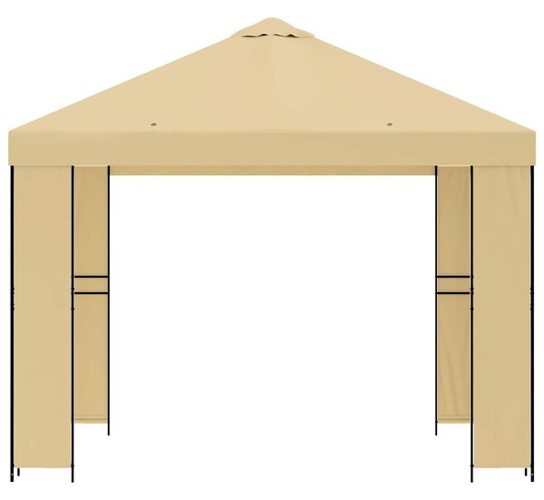 VidaXL Pavilon 3 x 3 m Krémszínű Poliészter és acél 190 gsm