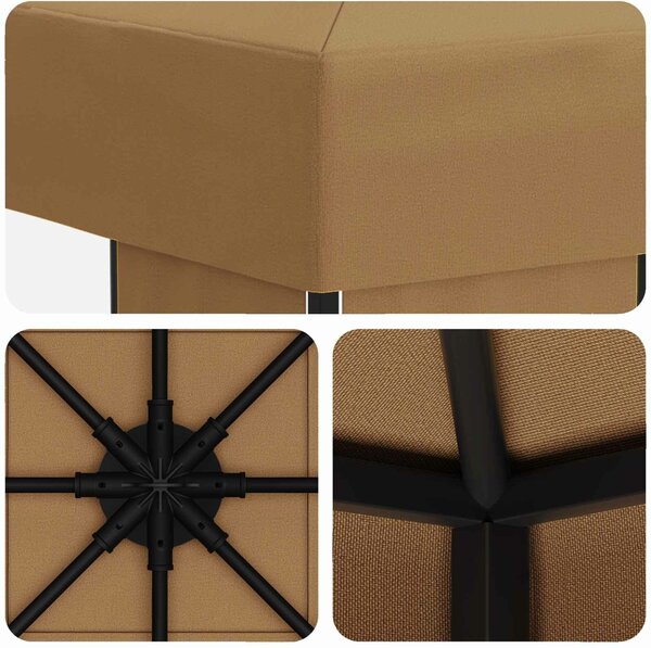 VidaXL Pavilon 3 x 3 m Bézs Poliészter és acél 190 gsm