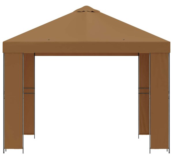 VidaXL Pavilon 3 x 3 m Bézs Poliészter és acél 190 gsm