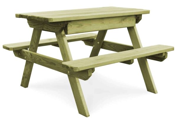 VidaXL impregnált fenyőfa gyerek piknik asztal padokkal 90x90x58 cm