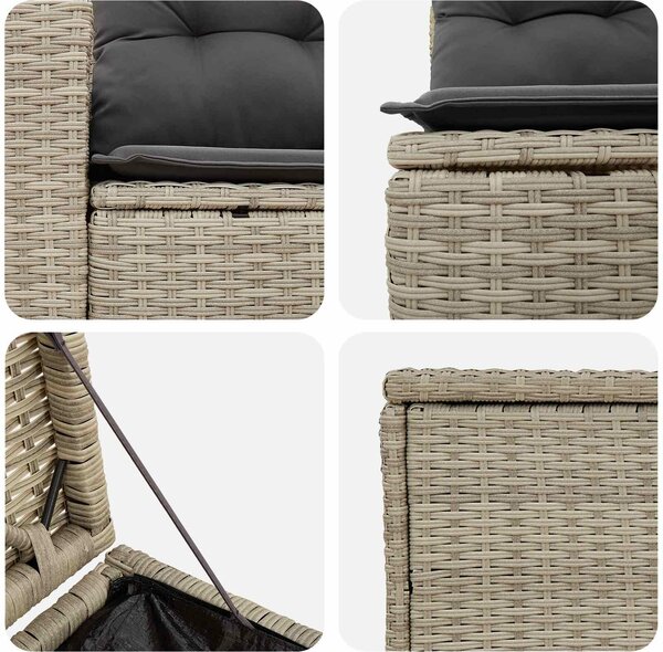 VidaXL Kanapé Szett 7 pcs Világosszürke és Sötétszürke