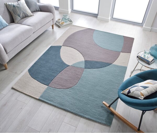 Kék-bézs gyapjú szőnyeg 170x120 cm Glow - Flair Rugs