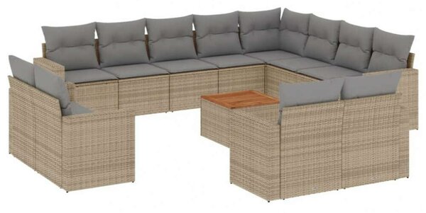 VidaXL Polyrattan Kerti Ülőgarnitúra - 13 részes - Bézs