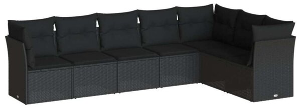 VidaXL Polyrattan Kerti Ülőgarnitúra - 7 Személyes - Fekete